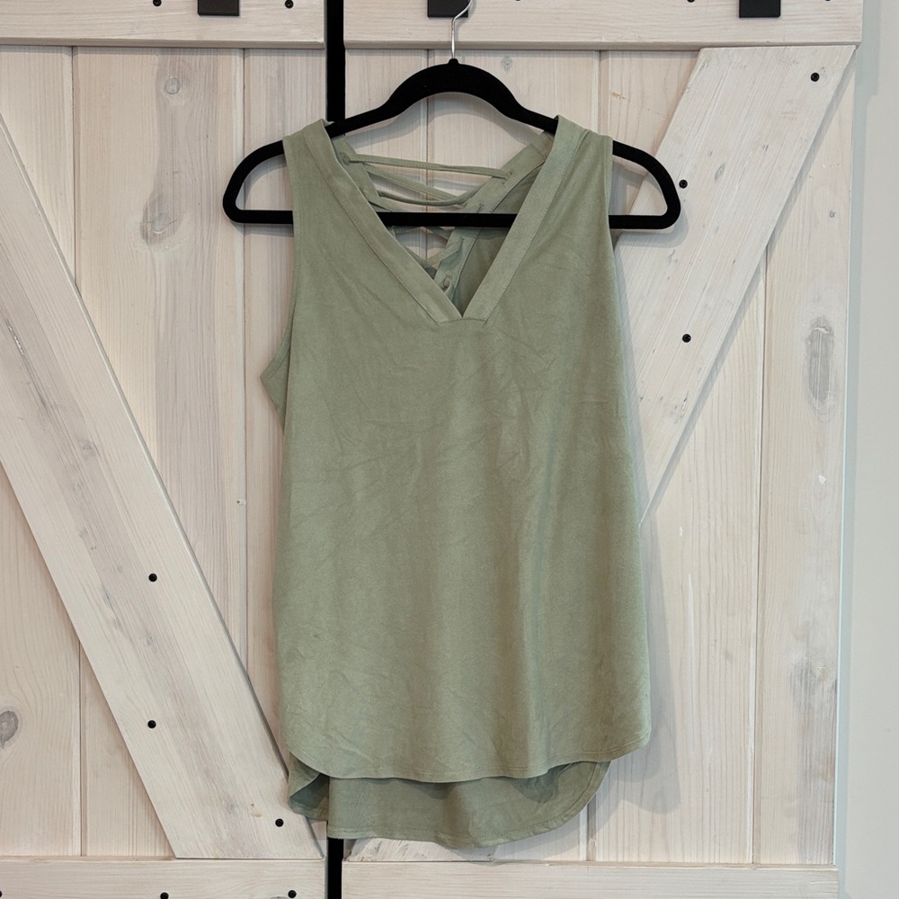 Cato Sage Green V-Neck Tank Top
